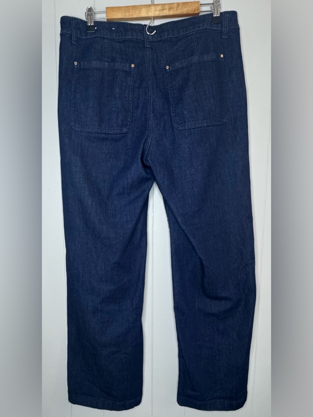 Chico's Wide Leg Dark Wash Trouser Jeans Womens Size 12 - Picture 4 of 12